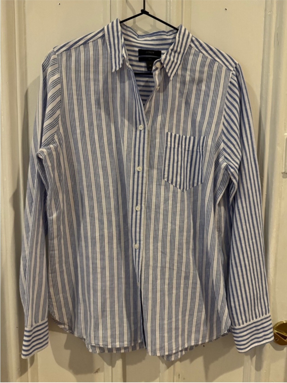 J. Crew Mixed Stripe Linen Relaxed Boy Shirt - Women’s Size 10